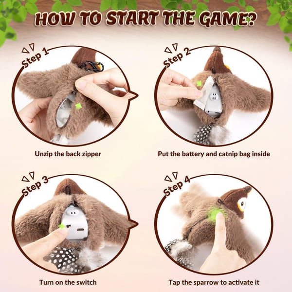 Sound Vibration-sensing Funny Smart Cat Toy